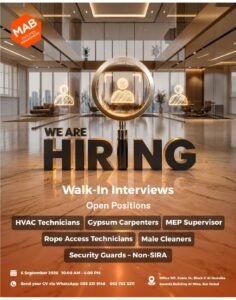 MAB Facilities Management Walk-In Interview 2026 – Latest UAE Jobs