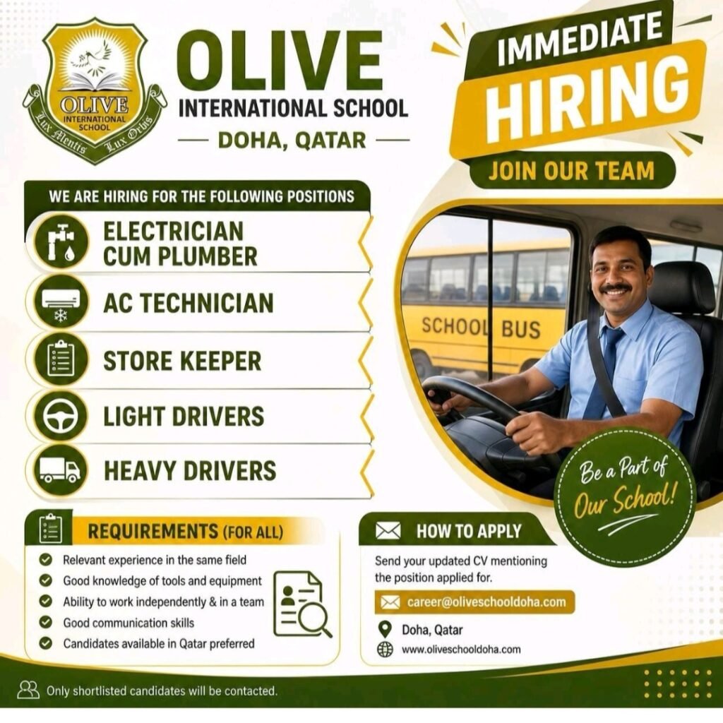 Olive International School Doha Jobs 2026 – Latest Vacancies 1 Olive International School