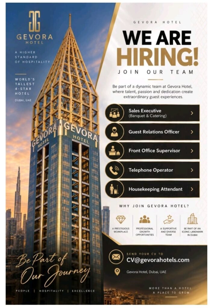 Gevora Hotel Jobs in Dubai – Latest Hospitality Vacancies 1 Gevora Hotel