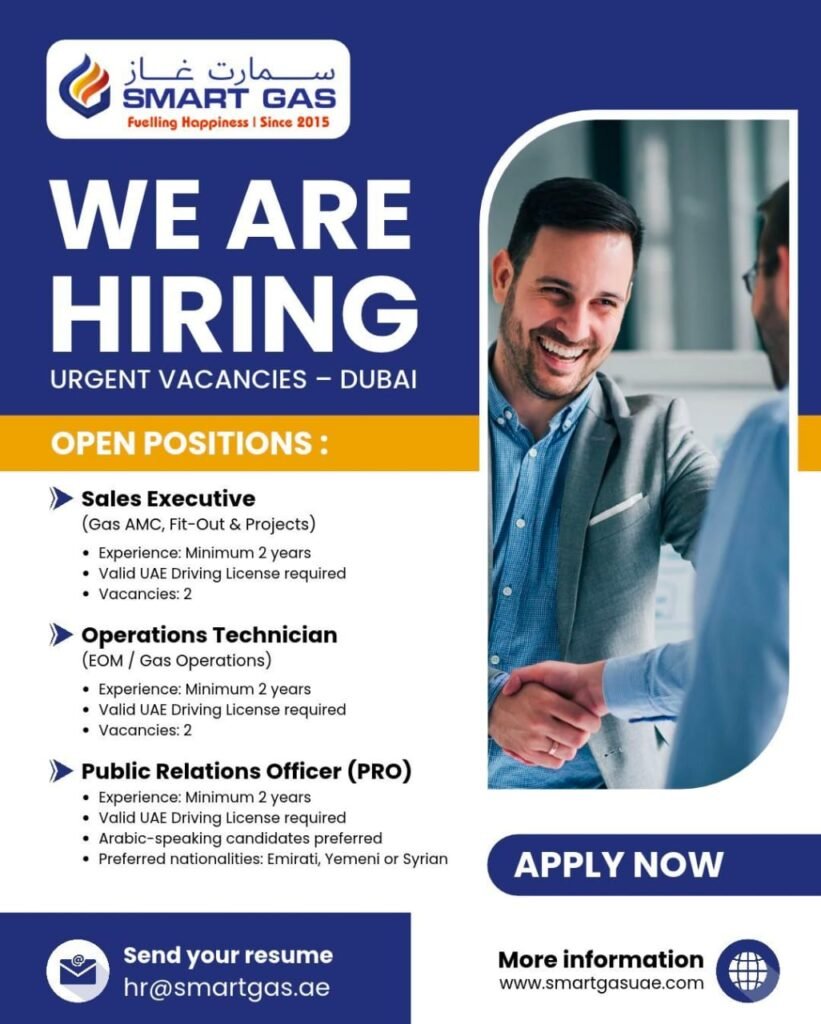 Smart Gas Services LLC Careers 2026: Heavy Truck Driver, Sales Executive, Technician & PRO Jobs in Dubai 2 Smart Gas Services