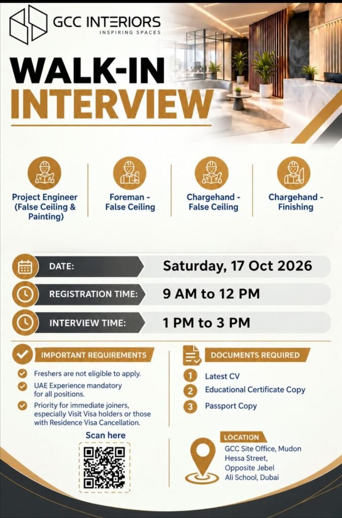 GCC Interiors Walk-In Interview 2026 in Dubai – Latest Job Vacancies 1 GCC Interiors