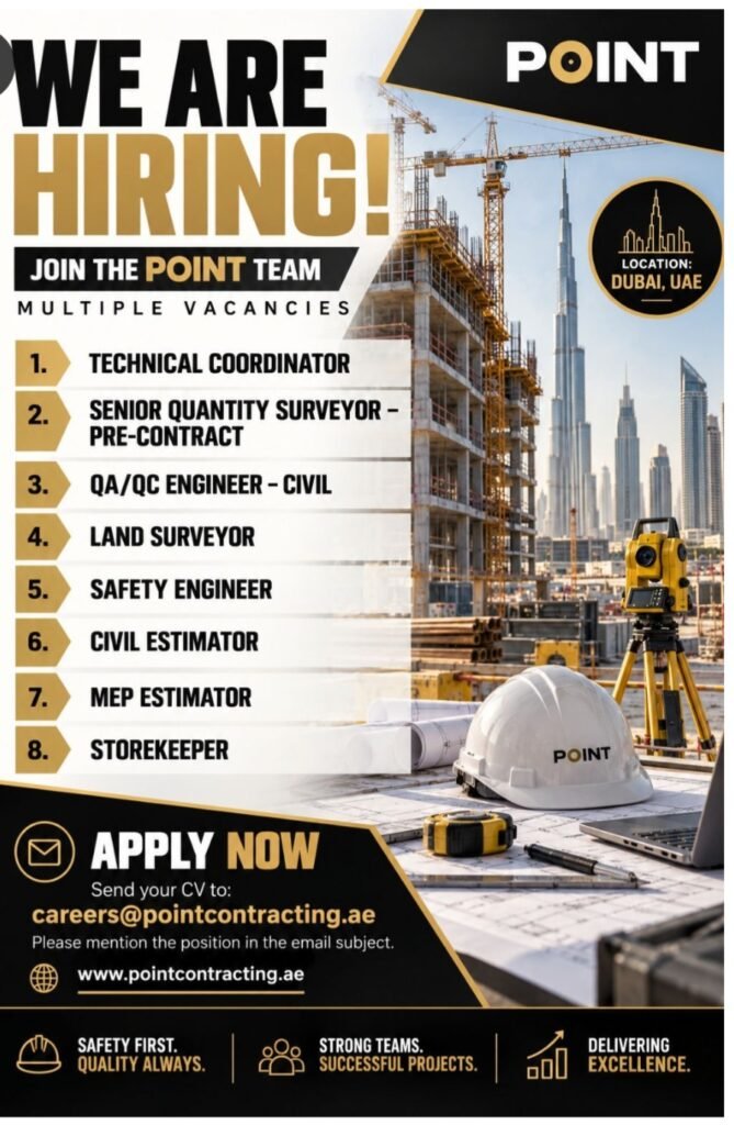 POINT Contracting Careers 2026: Latest Job Vacancies in Dubai, UAE 1 POINT Contracting