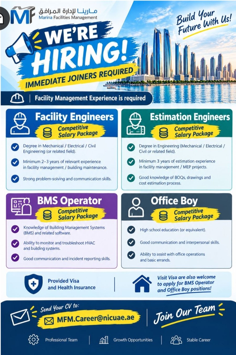 Xyz Notes Marina Facilities Management Jobs In UAE – Multiple Vacancies For ...
