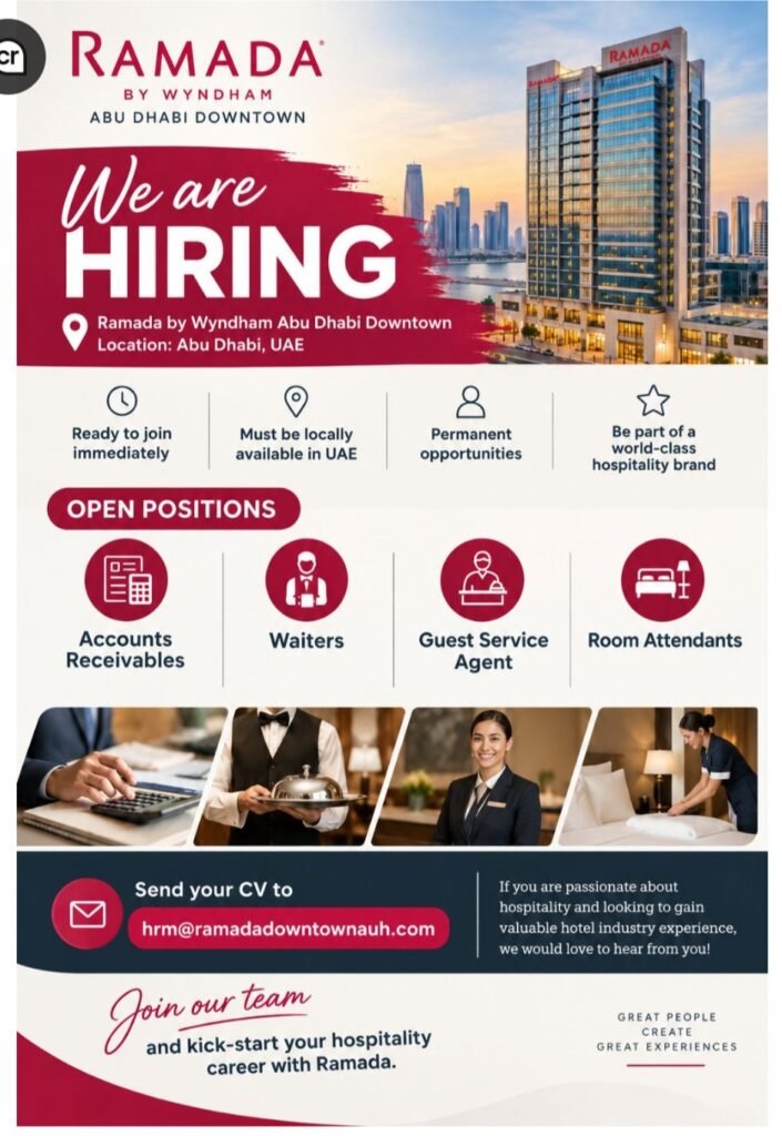 Ramada by Wyndham Abu Dhabi Downtown Jobs 2026 – Latest Hotel Vacancies in Abu Dhabi 1 Ramada by Wyndham